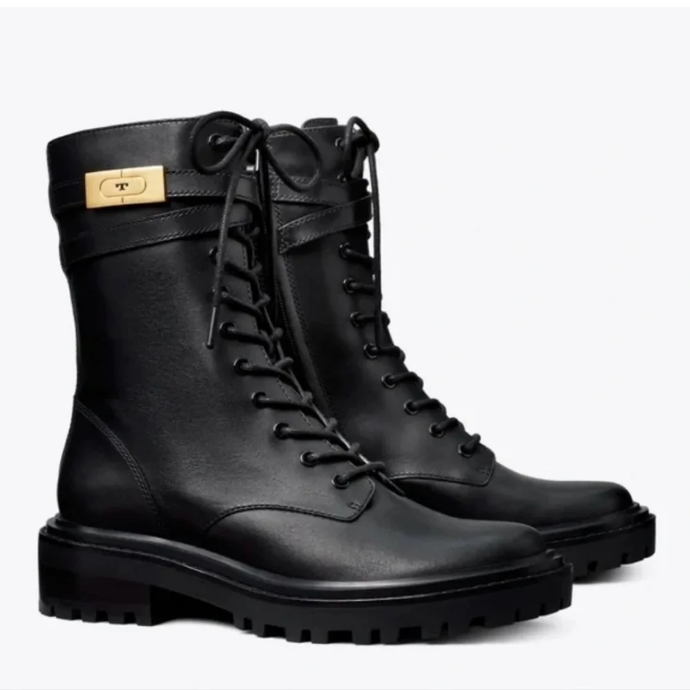 Tory Burch T Hardware Combat Boots